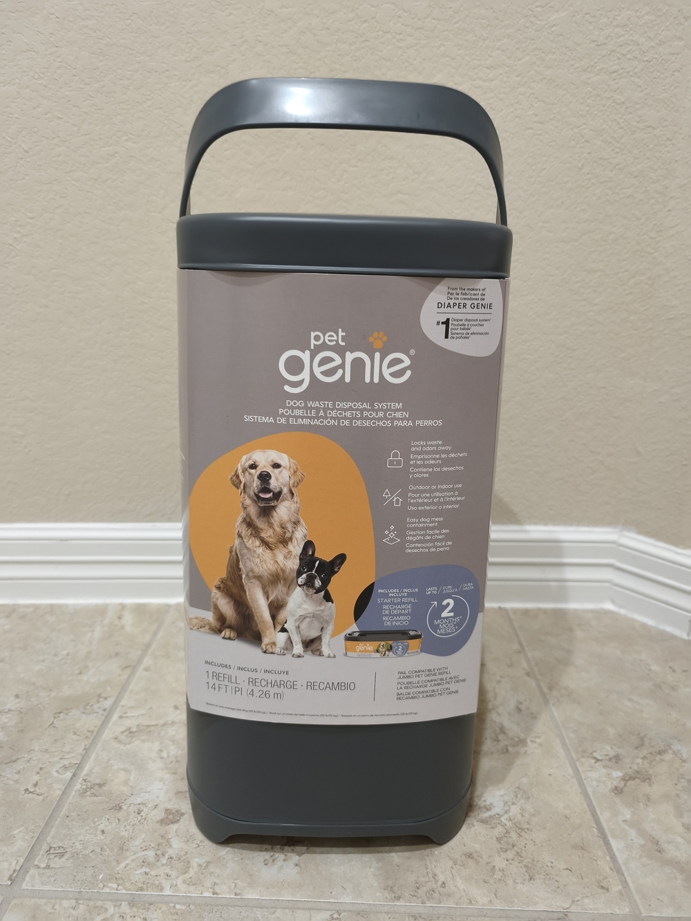 Pet Genie Dog Waste Disposal System - Charcoal Gray
